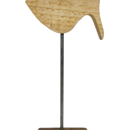 Escultura pez madera natural