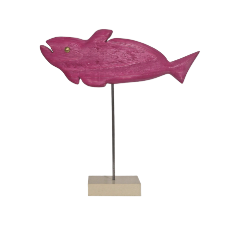Escultura pez fucsia