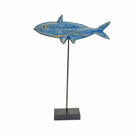 Escultura pez azul degradado