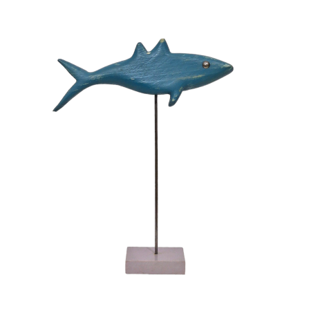 Escultura pez azul cerúleo