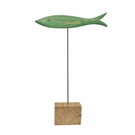 Escultura pez verde menta