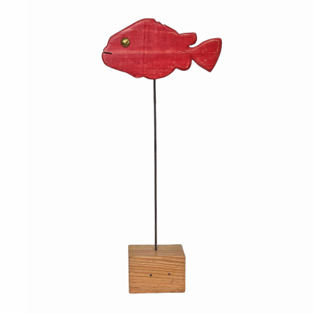Escultura pez rojo claro