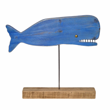 Escultura ballena azul degradado