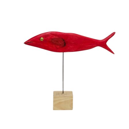 Escultura pez rojo