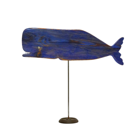 Escultura ballena azul cobalto